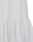 Lilou Embroidered white V neckline tiered dress