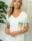 e Luna Multi Striped Boxy Top