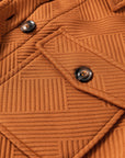Textured Collared Button-Up Drop Shoulder Coat