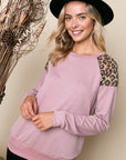 e Luna PLUS Solid Cheetah Mix Sweatshirt