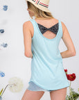 Celeste Full Size Back Contrast Bow Tie Tank