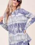 e Luna Terry Tie Dye Long Hoodie Top