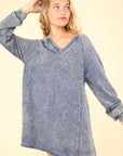 VERY J Mineral Washed Oversized A-Line Mini Dress