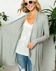 e Luna Solid Jersey Cascading Cardigan