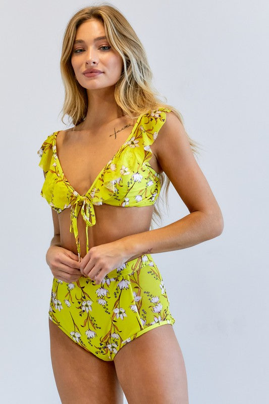 Davi &amp; Dani Floral Printed Two Piece - Online Only