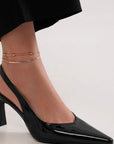 Beast Fashion Faux Leather Point Toe Slingback Pumps