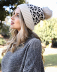 Leopard Knit Beanie