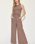 Basic Bae Full Size Ribbed Tank and Wide Leg Pants Set