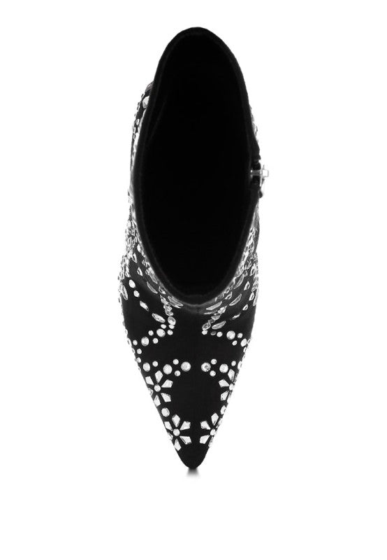Dunari Diamante Embellished Microfiber Boots