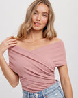 Bluivy Crossover Off Shoulder Knit Top - Online Only