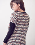 Jade by Jane Striped Animal Print Long Sleeve PLUS