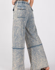 SAGE + FIG Mineral Washed Terry Wide Leg Pants