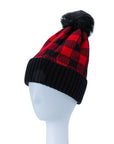 Checkered Pom Pom Beanie