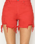 RISEN High Rise Distressed Denim Shorts