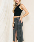 High Waist Sequin Skirt