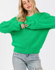 SAGE + FIG Round Neck Drop Shoulder Sweater