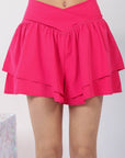 VERY J V-Shaped High Waist Layered Active Shorts