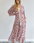 Davi & Dani Printed Long Sleeve Loose Kimono - Online Only