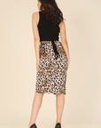 Lilou Satin Leopard Tie Skirt