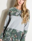 e Luna Floral Mixed Terry Tunic