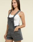 Zenana Washed Knot Strap Romper