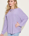 Basic Bae Full Size Ribbed Round Neck Long Sleeve T-Shirt