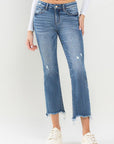 Lovervet Mid Rise Frayed Hem Jeans