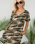 e Luna Camouflage Shift Dress