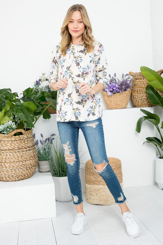 e Luna Allover Floral Sweatshirt