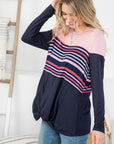 e Luna PLUS Stripe Mix Colorblock Top