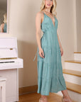 Lilou Turquoise Tiered Dress