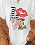 LOVE Multi Pattern Valentine PLUS SIZE Graphic Tee