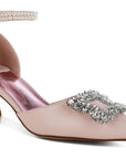 Onkana Diamante Brooch Kitten Heel Sandals