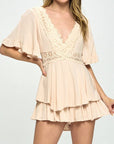 One and Only Collective Flutter Sleeved Romper - Online Only