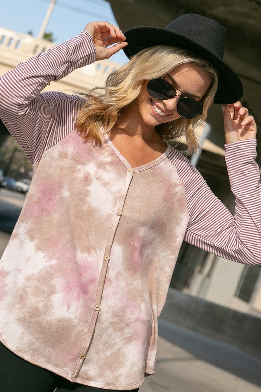 e Luna Tie Dye Mixed Top