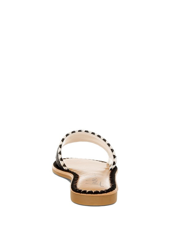 Luxe Getaway Beaded Saint Tropez Flat Slip Ons