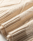 Cable Knit Drop Shoulder Sweater Dress
