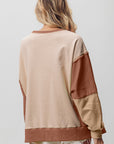 BiBi Washed Color Block Sweatshirt