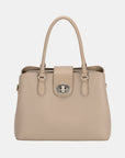 David Jones PU Leather Twist-Lock Tote Bag