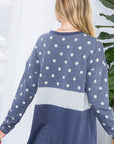 e Luna Polka Dot Colorblock Top