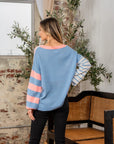 Sew In Love Full Size Striped Dropped Shoulder Sweater