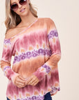 e Luna PLUS Cozy Tie Dye One Shoulder Top