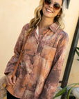 e Luna Plus Tie Dye Button Down Shirts