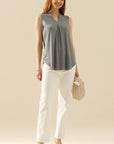 Ninexis Full Size Notched Sleeveless Top