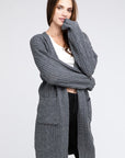 BiBi Twist Knitted Open Front Cardigan With Pockets