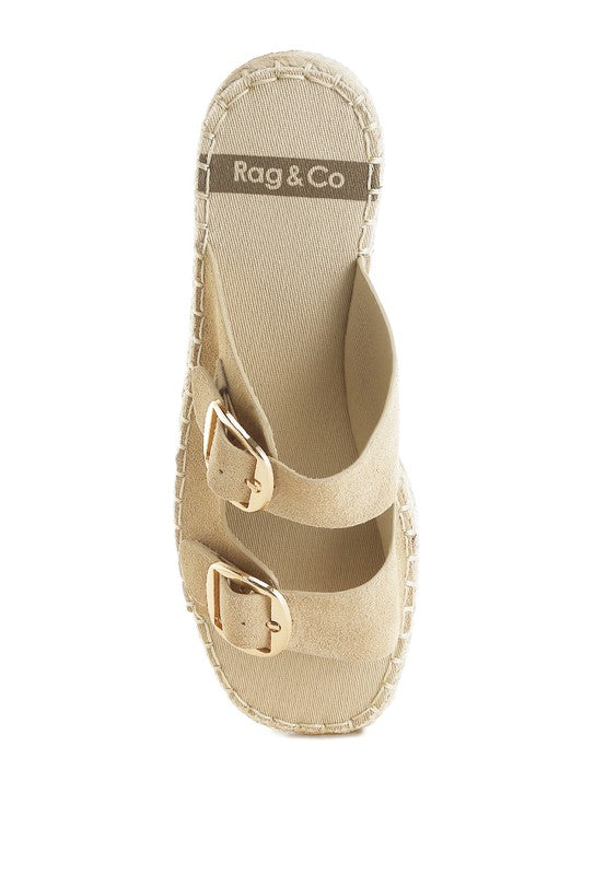Kuopa Genuine Soft Leather Espadrille Flatform