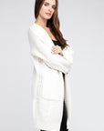 BiBi Twist Knitted Open Front Cardigan With Pockets