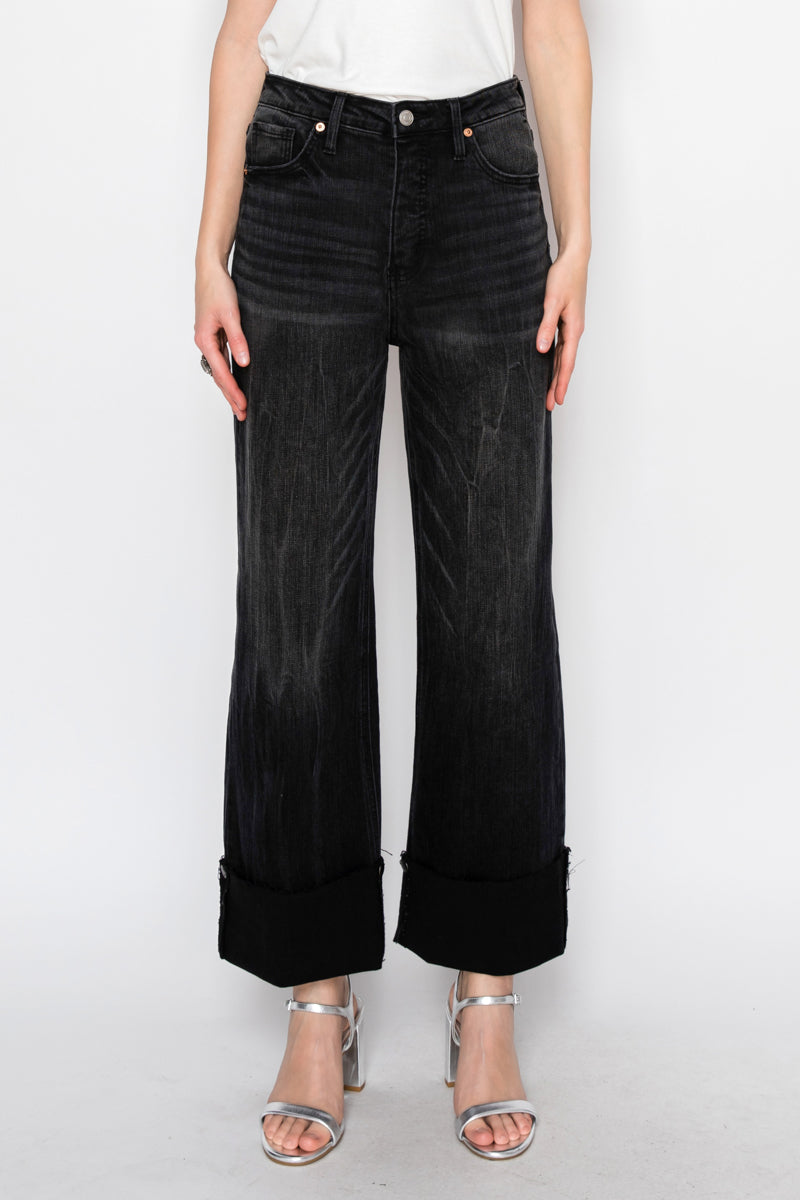 Artemis Vintage | Elodie Tummy Control Inseam Transform High Rise A-line Wide Jeans