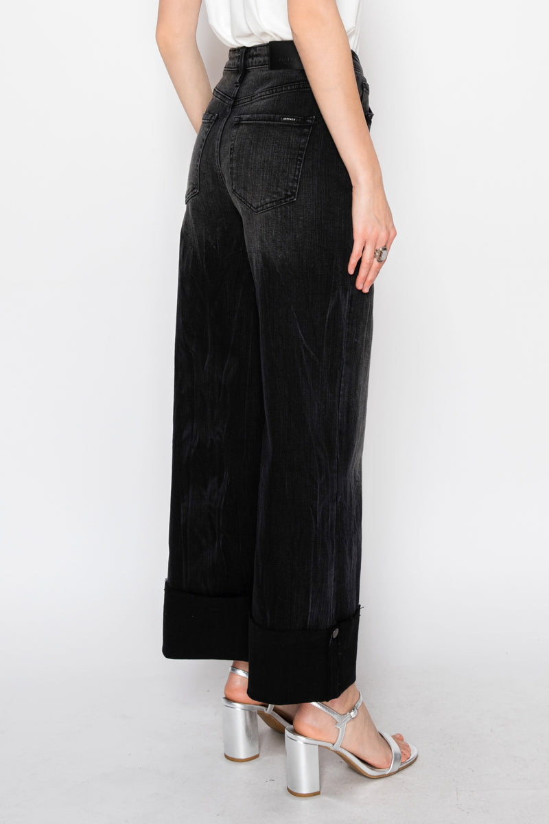 Artemis Vintage | Elodie Tummy Control Inseam Transform High Rise A-line Wide Jeans