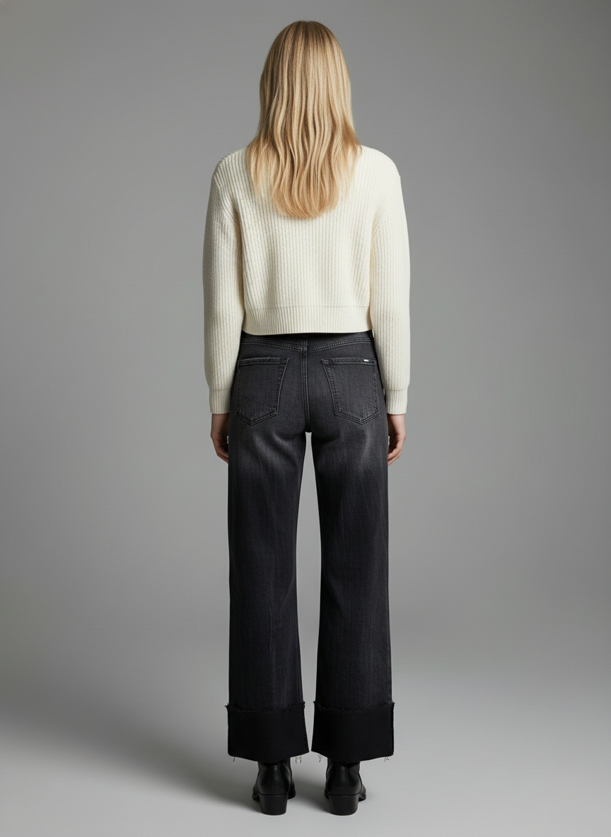 Artemis Vintage | Elodie Tummy Control Inseam Transform High Rise A-line Wide Jeans